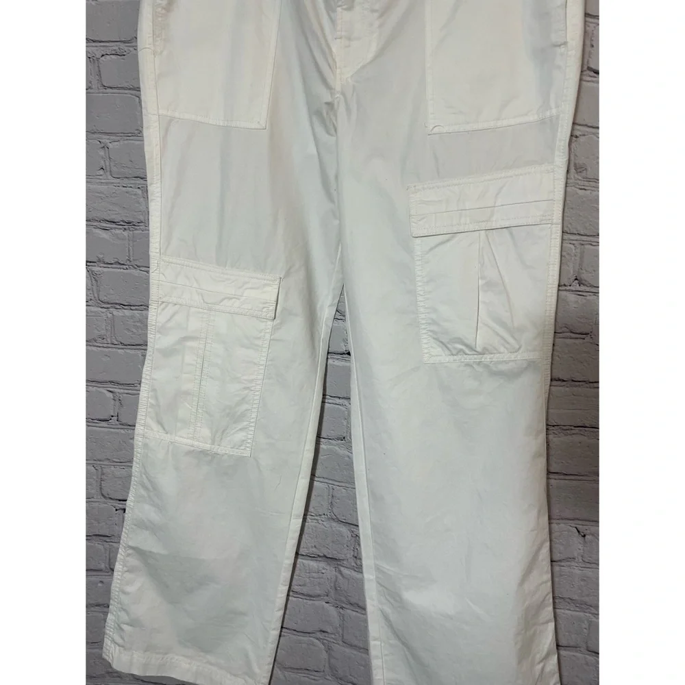 New Free People Cotton Cargo Pants White Size 10